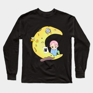 Pajama Boy in the Moon Long Sleeve T-Shirt